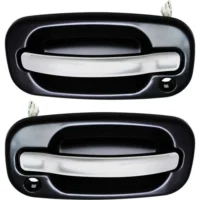 Chrome Black Exterior Door Handle Front Pair Set for Silverado Pickup Truck