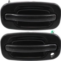 Door Handle Set For 1999-2006 Chevy Silverado 1500 Smooth Black Front Outer 2Pc