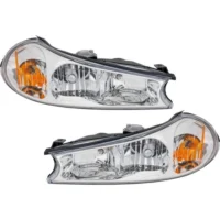 Driver and Passenger Side Headlights For Ford Contour 1998-2000 Halogen With Bulbs