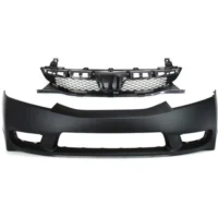 Front Bumper Cover and Grille Kit For 2009-2011 Honda Civic Sedan Primed